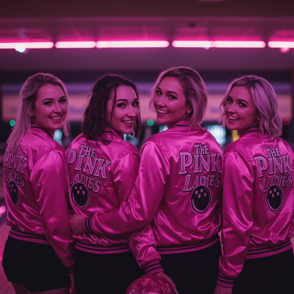 tackle twill bowling jackets the pink ladies
