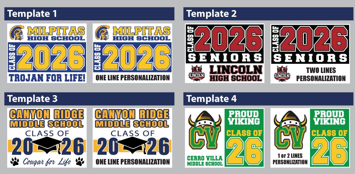 Class Sign Templates 1-4